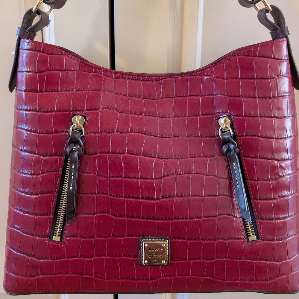 NWT Dooney & Bourke Croco Embossed Leather Cooper Hobo